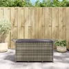 vidaXL Záhradná lavica s vankúšmi sivá 116x46x57 cm Náhľad obrázku produktu 2