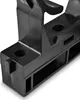 A close-up, angled view of a black plastic pipe clamp. Produktbild-Vorschau