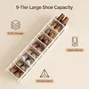 Vertikales Schuhregal, 9 Ebenen, mit Haken, 25B cm, Weiß | Produktbild-Vorschau 2