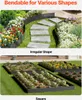 A split image showing garden edging in an irregular shape with a pathway and in square raised garden beds. Náhled obrázku produktu