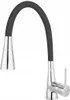 A studio shot of a chrome and black faucet with a flexible gooseneck spout. Náhled obrázku produktu