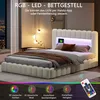 Čalúnená posteľ Fortuna Lai 140x200 cm, LED, USB, úložná Náhľad obrázku produktu 8