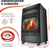 KESSER® Gasheizer Gasheizofen Heizstrahler 3,4 kW Gas Kamin Produktbild-Vorschau 2