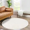 Shaggy Hochflor Teppich Wohnzimmer - Rund 200 cm - Creme - Produktbild-Vorschau 1