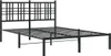 The Living Store Bettgestell mit Kopfteil Metall Schwarz Produktbild-Vorschau 3