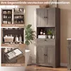 COSTWAY Badezimmerschrank, Hochschrank mit 4 Türen & 1 Produktbild-Vorschau 5