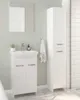 A clean and modern bathroom vanity with a sink and a tall cabinet. Anteprima dell’immagine prodotto