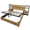 A bed frame with a headboard and storage compartments, shown from a slightly elevated diagonal angle. Produktbild-Vorschau