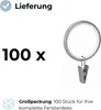 100 Stück Metall Gardinenringe mit Clips Farbe Satin für 25 Produktbild-Vorschau 2