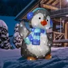 LED Pinguin mit Schal und Ohrenwärmer - Acrylfigur - 70 kaltweiße LED - H: 46cm - Timer - Außentrafo Produktbild-Vorschau