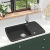 vidaXL Évier en granit simple bassin noir Voir les images du produit 2