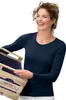 Langärmeliges Baumwoll-T-Shirt für Damen, 95% Baumwolle, 5% Produktbild-Vorschau 1