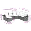 7-tlg. Garten-Sofagarnitur mit Kissen Schwarz Poly Rattan Produktbild-Vorschau 3
