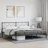Postel s čelem kovová černá 200x200 cm Náhled obrázku produktu 2