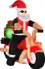 HOMCOM Babbo Natale gonfiabile su una moto, 165 cm, Babbo Anteprima dell’immagine prodotto 1