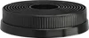 A black circular filter with ribbed sides and concentric rings on top, placed on a light gray background. Produktbild-Vorschau