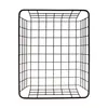 A black wire storage basket is shown from a top-down perspective against a white background. Voir les images du produit