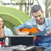 A couple is camping and playing guitar, with a speaker in the foreground. Podgląd zdjęcia produktu