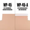 A split image showing two types of shipping boxes with text descriptions. Produktbild-Vorschau