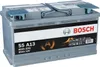 A Bosch S5 A13 car battery is shown in a studio setting. Produktbild-Vorschau