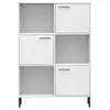 A white bookshelf with black legs against a white background. Produktbild-Vorschau