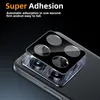 A close-up marketing image of a phone camera lens protector being applied to a smartphone. Produktbild-Vorschau