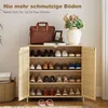 HOMCOM Schuhschrank aus Bambus mit Lamellentüren, 14 Paar Produktbild-Vorschau 4