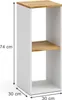 Scaffale Vicco Tomy Rovere bianco/dorato 30 x 74 cm con 2 Anteprima dell’immagine prodotto 2