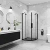 90x90x195cm Schwarz Runddusche Duschkabine Viertelkreis Produktbild-Vorschau 1