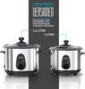 Two rice cookers are shown, one 1.5 liter and one 1 liter, with text indicating they are available in two practical versions. Produktbild-Vorschau