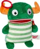 A plush toy monster with a zipper mouth and striped body. Produktbild-Vorschau