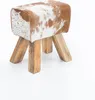 WOHNLING Design Turnbock Sitzhocker Ziegenfell Braun / Weiß Produktbild-Vorschau 7