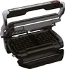 An open waffle maker with waffle plates installed. Podgląd zdjęcia produktu