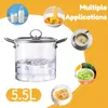 5,5L glazen kookpot met deksel en roestvrijstalen Productafbeelding-voorbeeld 4
