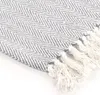 vidaXL Jeté de lit en coton à chevrons 220x250 cm Gris Voir les images du produit 3
