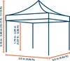 TOOLPORT 3x3 m Tonnelle pliante Acier, PES 750, blanc Voir les images du produit 7
