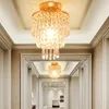 Goldene Edelstahl Kristall Kronleuchter Deckenlampe, E14 Produktbild-Vorschau 2