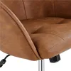 A close-up view of the seat and armrest of a brown office chair. Produktbild-Vorschau