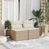 vidaXL Gartensofas ohne Armlehnen mit Kissen 2 Stk. Beige Produktbild-Vorschau 2
