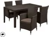 A brown outdoor dining set with a table and four chairs, including cushions. Produktbild-Vorschau