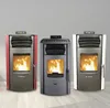 Three pellet stoves are displayed side-by-side against a plain gray background. Anteprima dell’immagine prodotto