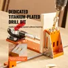 A close-up view of a pocket hole jig kit with a drill bit in action, demonstrating its use on a piece of wood. Náhľad obrázku produktu