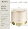 Pouf coffre de rangement aspect velours COCO matelassé - Voir les images du produit 6