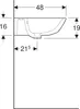 Waschtisch RENOVA mit Hahnloch, mit Überlauf 600 x 480 mm Produktbild-Vorschau 13