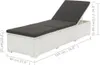 vidaXL Lehátko s vankúšom Poly Rattan White Náhľad obrázku produktu 5