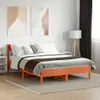 The Living Store Massivholzbett mit Kopfteil Wachsbraun Produktbild-Vorschau 4