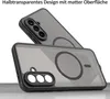 Two phone cases are shown, one on top of the other, against a white background. The cases are semi-transparent and matte black. Produktbild-Vorschau