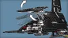 A close-up view of a black LEGO Star Wars spaceship with arrows indicating movement. Produktbild-Vorschau