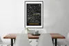 MuchoWow® Gerahmtes Poster Schwarz und Gold - Stadtplan - Produktbild-Vorschau 3