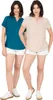Damenbluse Doppelpack Viskose Petrol Creme Gr. 38 Produktbild-Vorschau 1